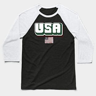 USA American Flag, 4th July Baseball T-Shirt